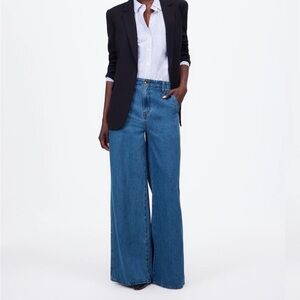 Madewell Wide Leg Flare Jeans in Medium Blue